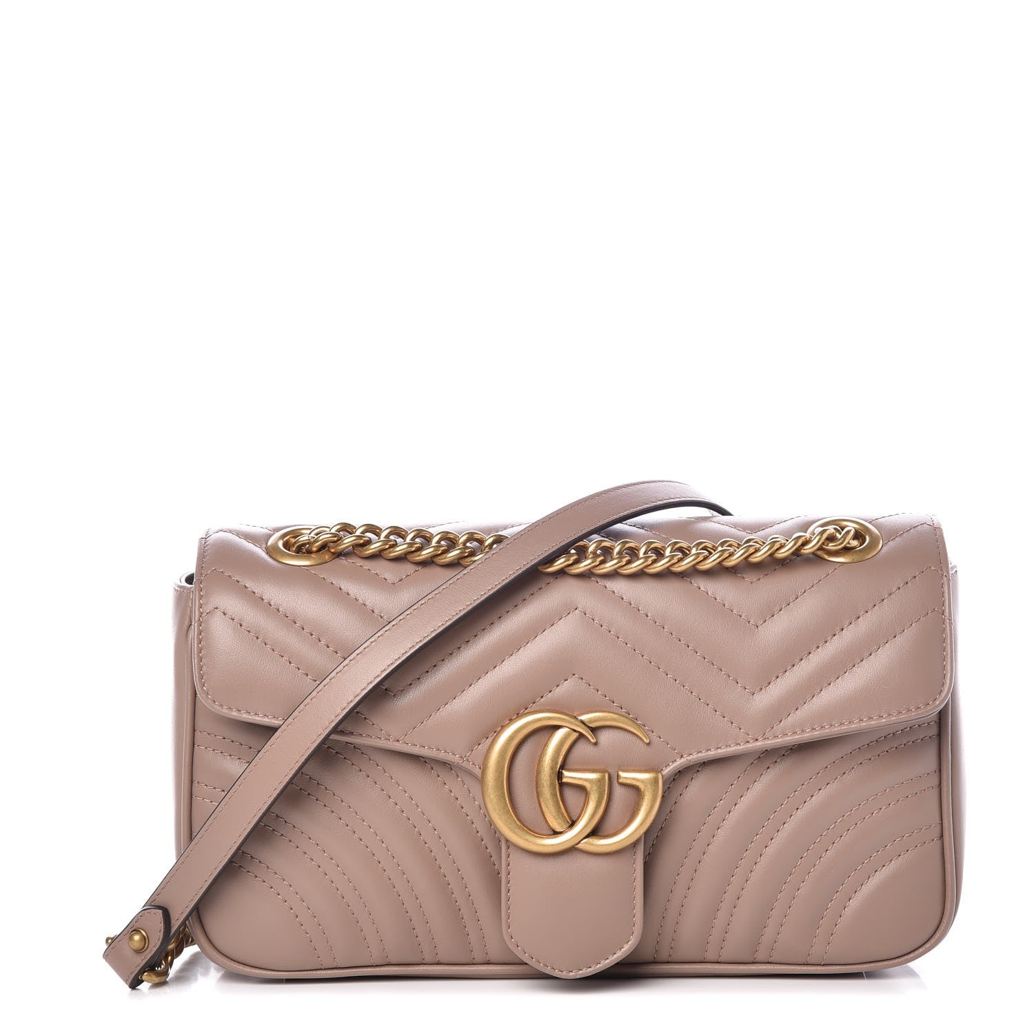 Gucci Calfskin Matelasse Small GG Marmont Shoulder Bag Porcelain Rose 1 of 11