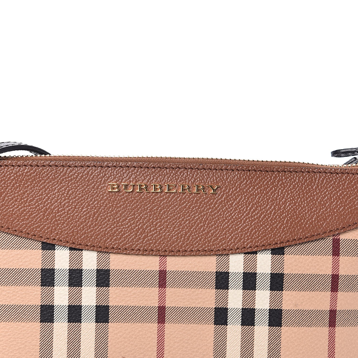 Burberry Haymarket Check Peyton Crossbody Clutch Bag Toffee 10 of 10