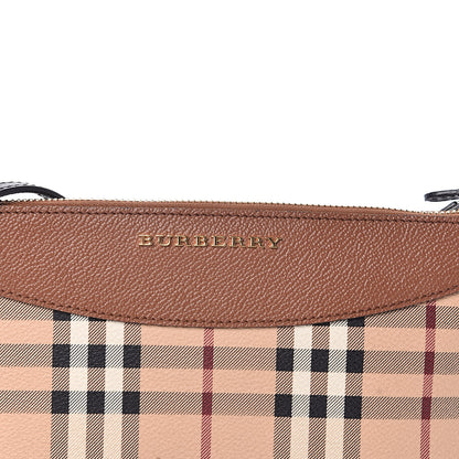 Burberry Haymarket Check Peyton Crossbody Clutch Bag Toffee 10 of 10