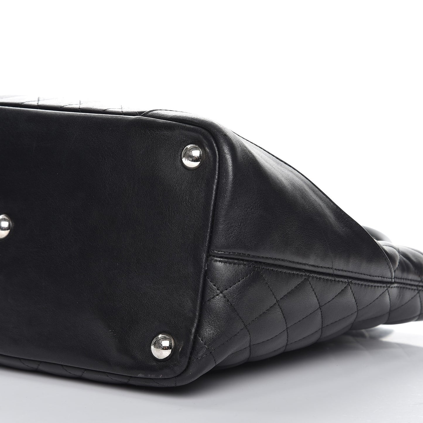 Calfskin Quilted Large Cambon Tote Black