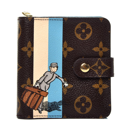 Louis Vuitton Monogram Groom Compact Zip Wallet Blue 1 of 7
