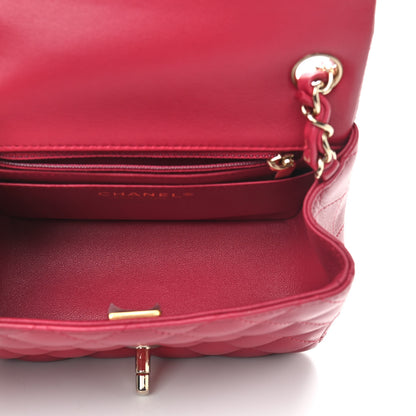 Chanel Lambskin Quilted Mini Square Flap Dark Pink 4 of 8