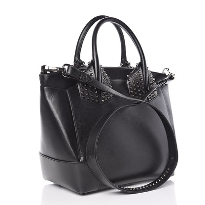 Christian Louboutin Grained Calfskin Studded Large Eloise Satchel Black 3 of 17