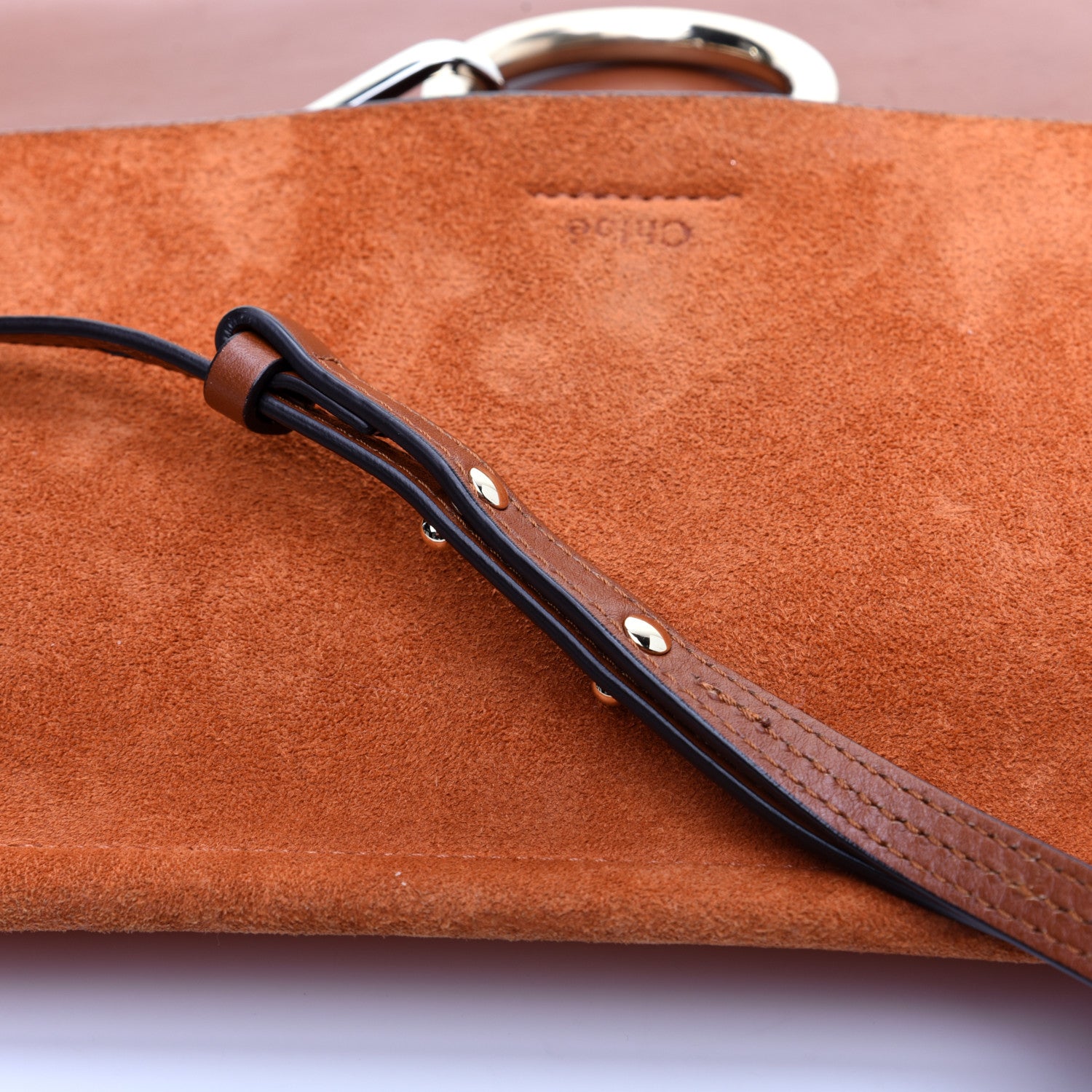 Chloe Suede Calfskin Medium Faye Shoulder Bag Tobacco 12 of 12