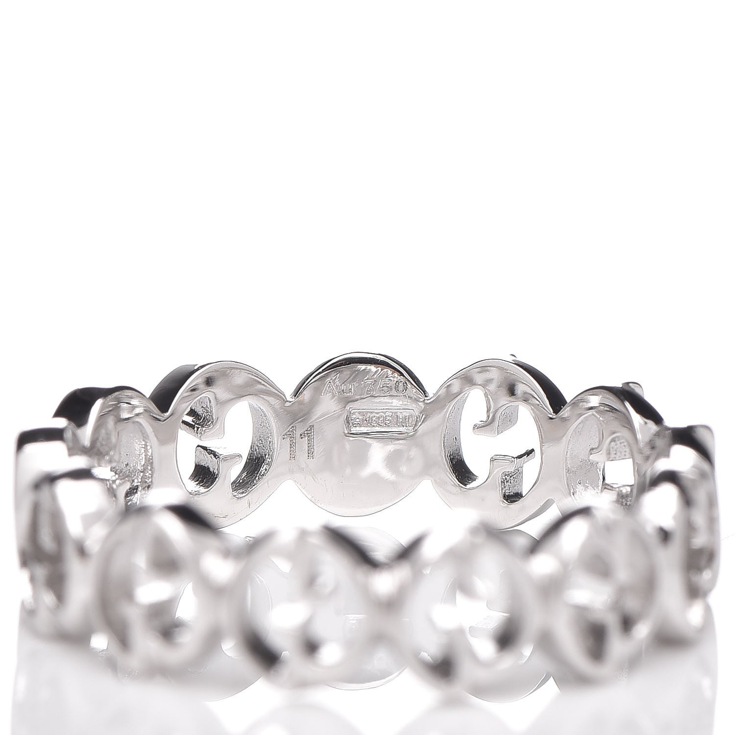 Gucci 18K White Gold 5mm 1973 Band Ring 51 5.75 4 of 5