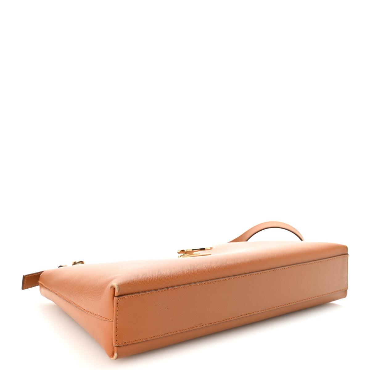 Hammered Calfskin Trifolio Shoulder Bag Brown
