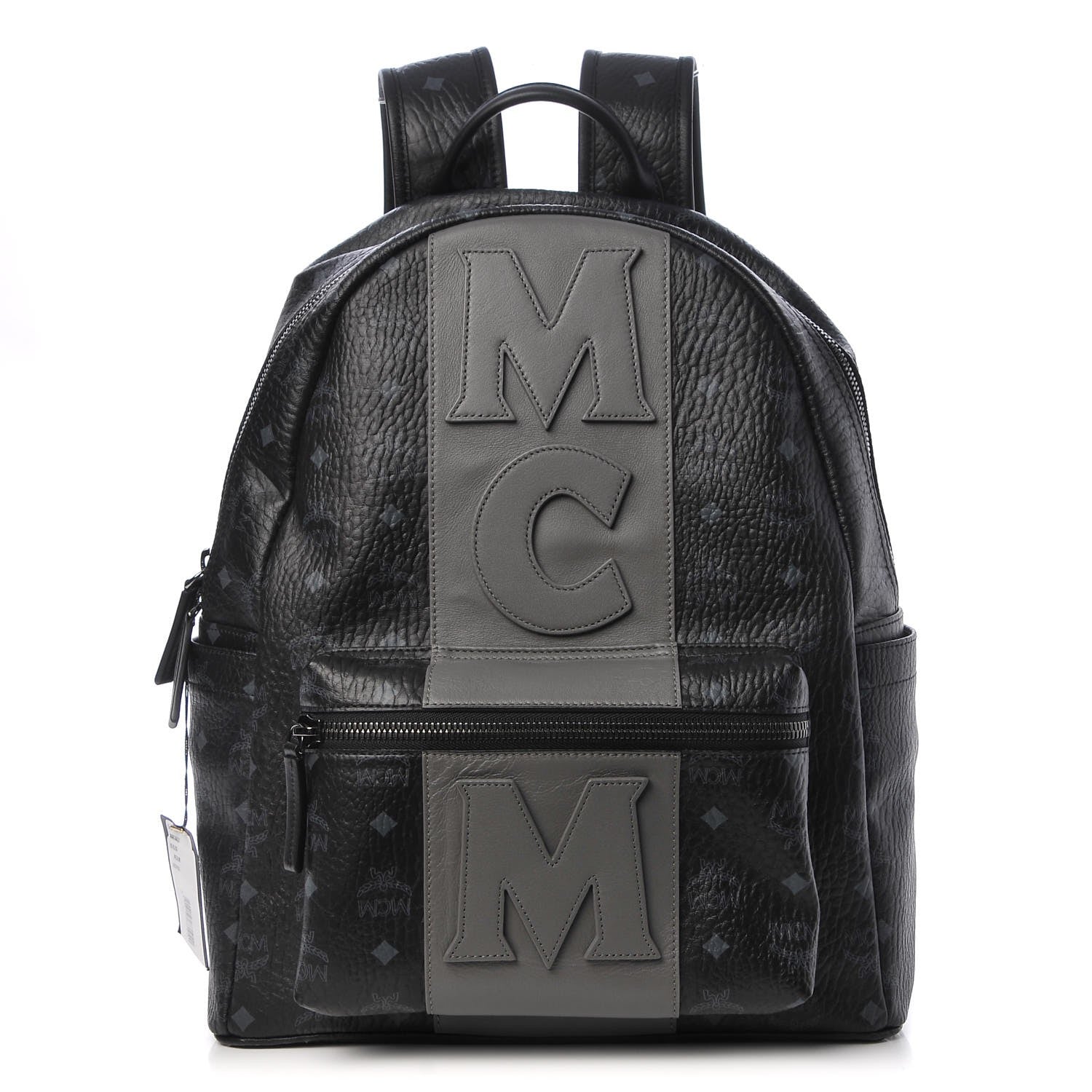 MCM Visetos Medium Stark Logo Stripe Backpack Black 1 of 11