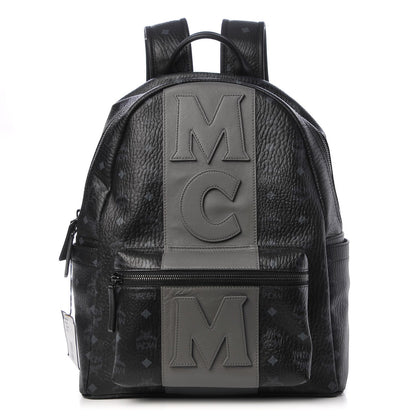 MCM Visetos Medium Stark Logo Stripe Backpack Black 1 of 11
