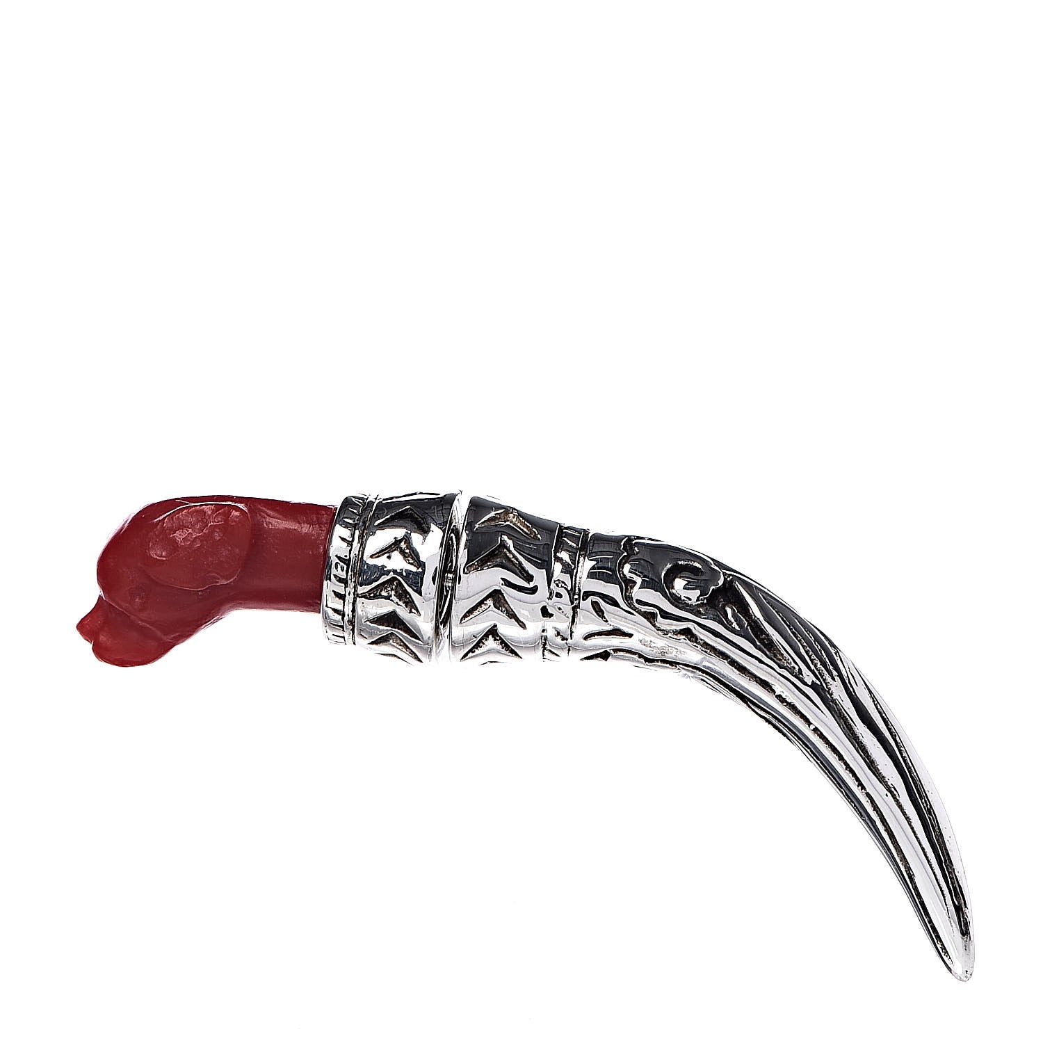 Gucci Sterling Silver Resin Anger Forest Dog Single Earring Red 1 of 6