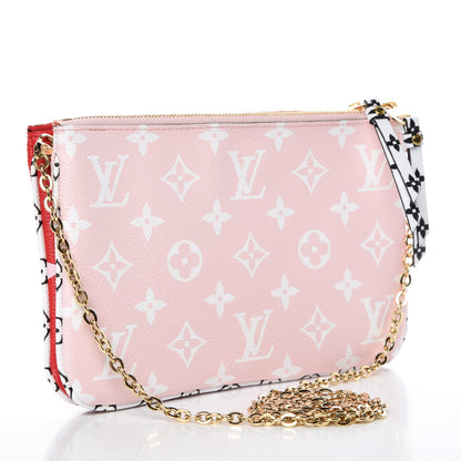 Louis Vuitton Monogram Giant Double Zip Pochette Rouge 3 of 11
