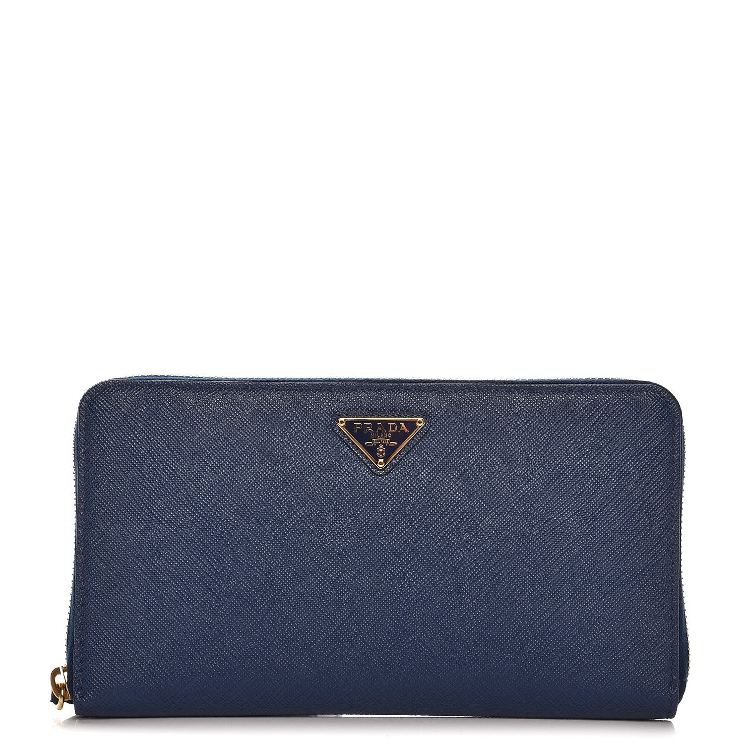 Prada Saffiano Large Zip Around Travel Wallet Bleuette 1 of 7