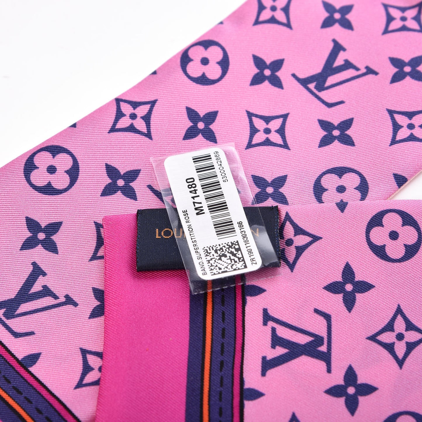 Silk Monogram Superstition Bandeau Rose
