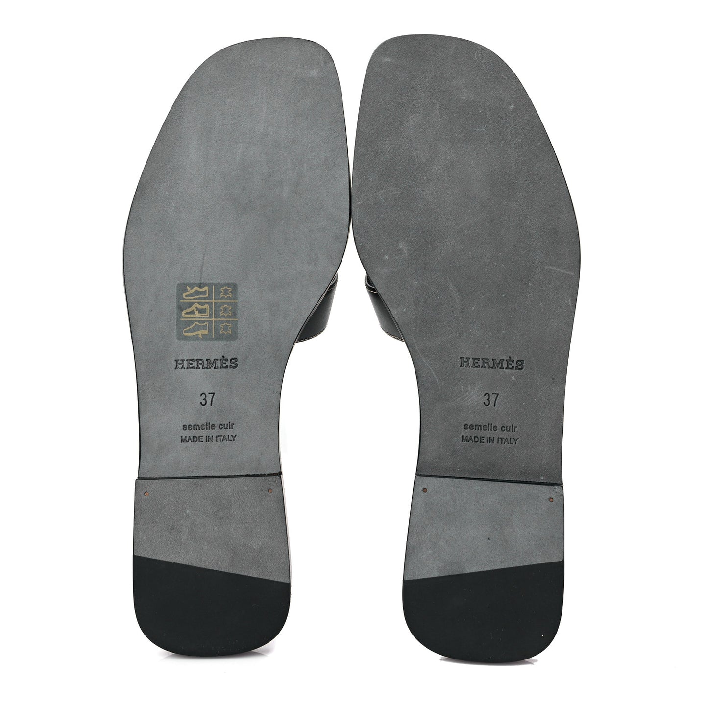 Box Calfskin Oran Sandals 37 Black