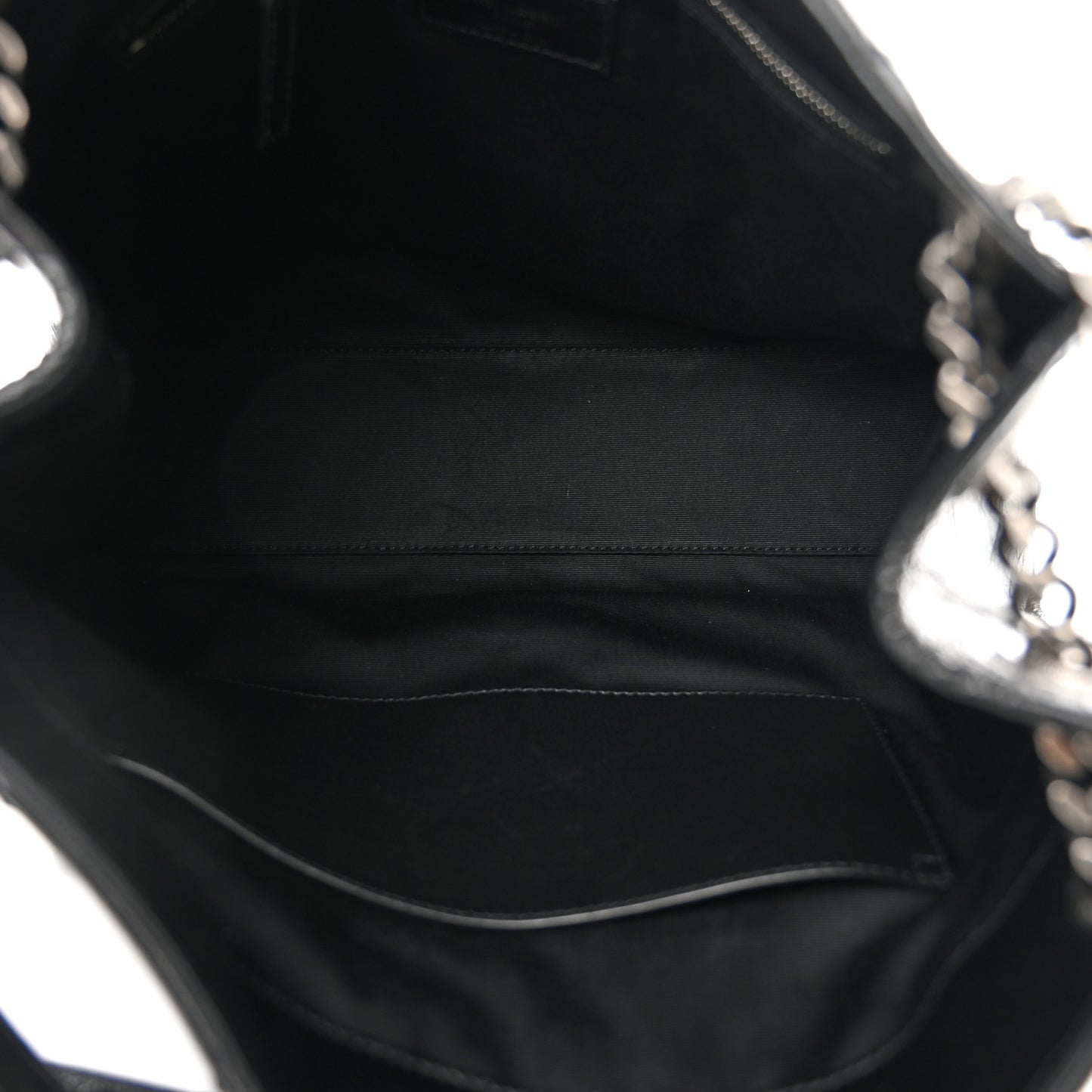 Crinkled Calfskin Matelasse Monogram Medium Niki Shopper Tote Black