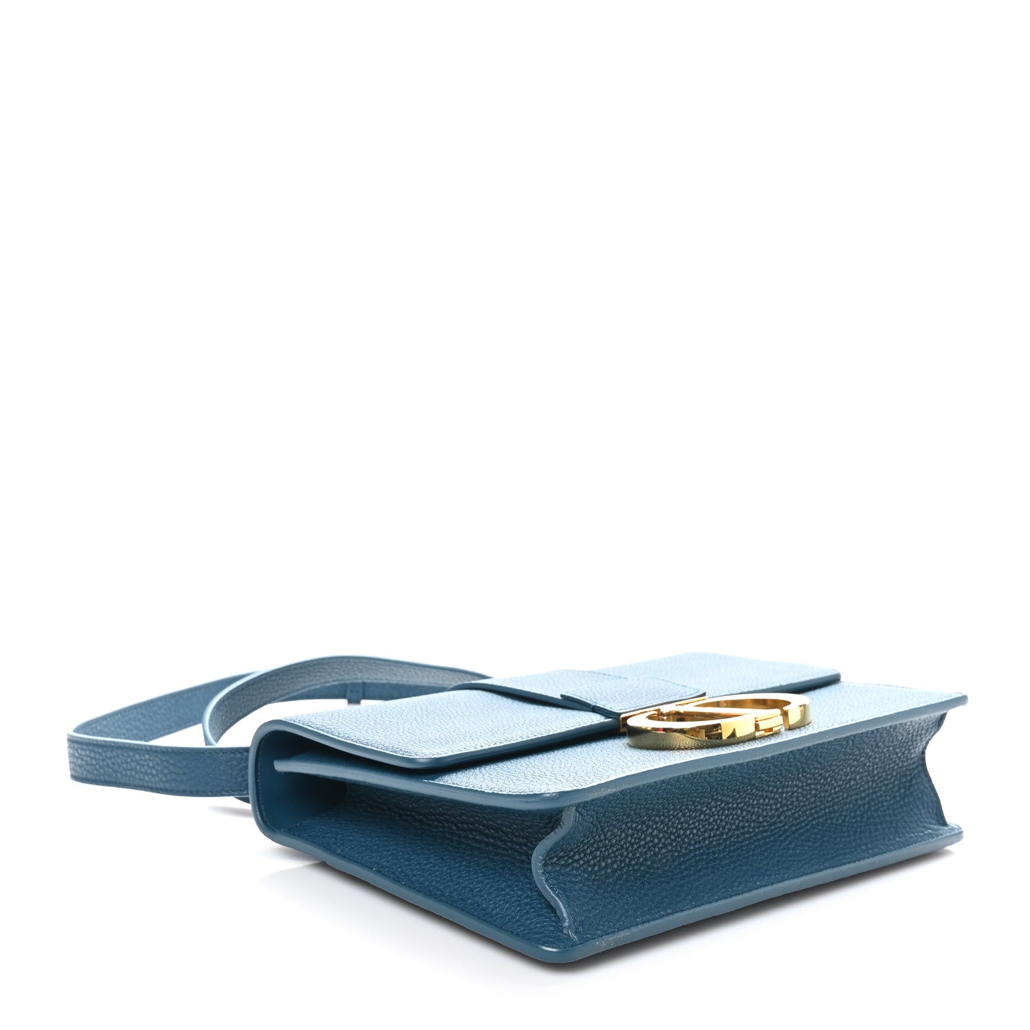 Christian Dior Grained Calfskin 30 Montaigne Flap Bag Blue 4 of 11