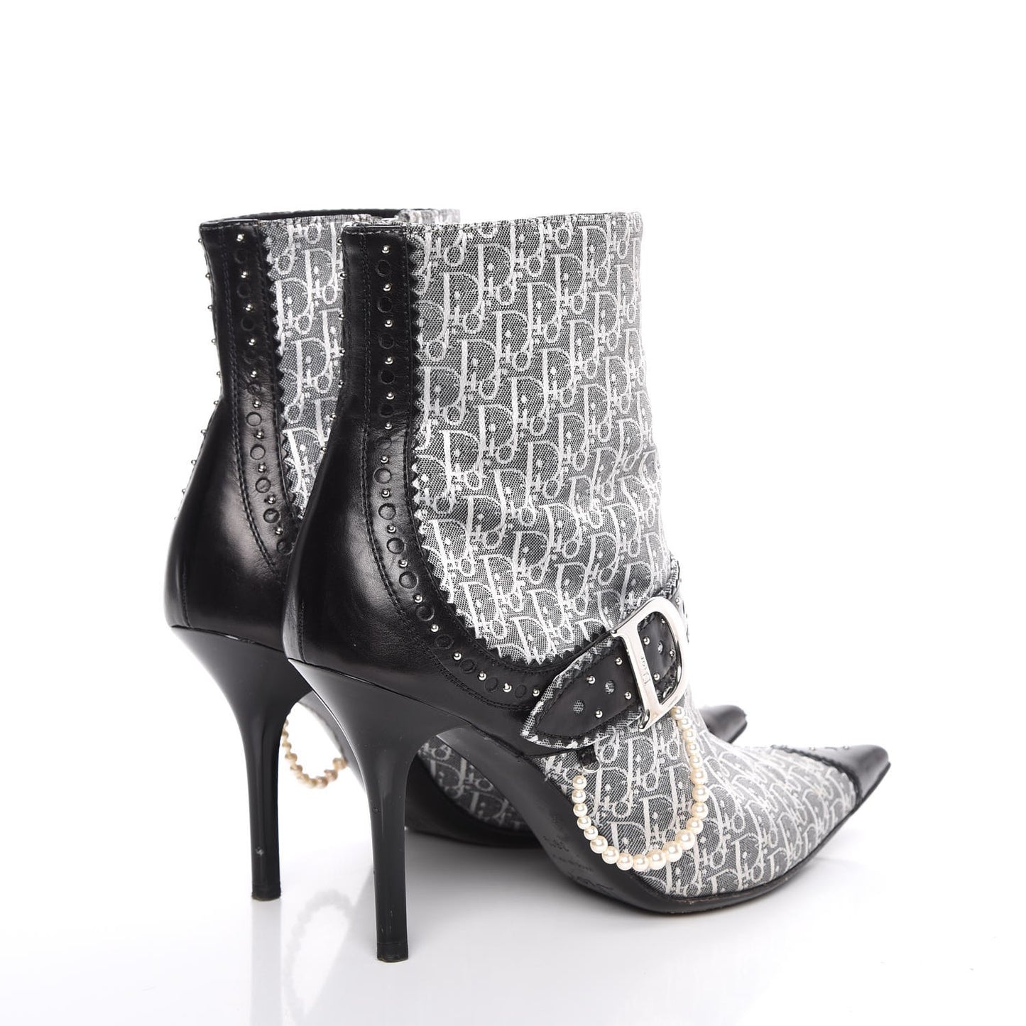Monogram Trick Pearl Ankle Boots 36.5 Gris Moyen