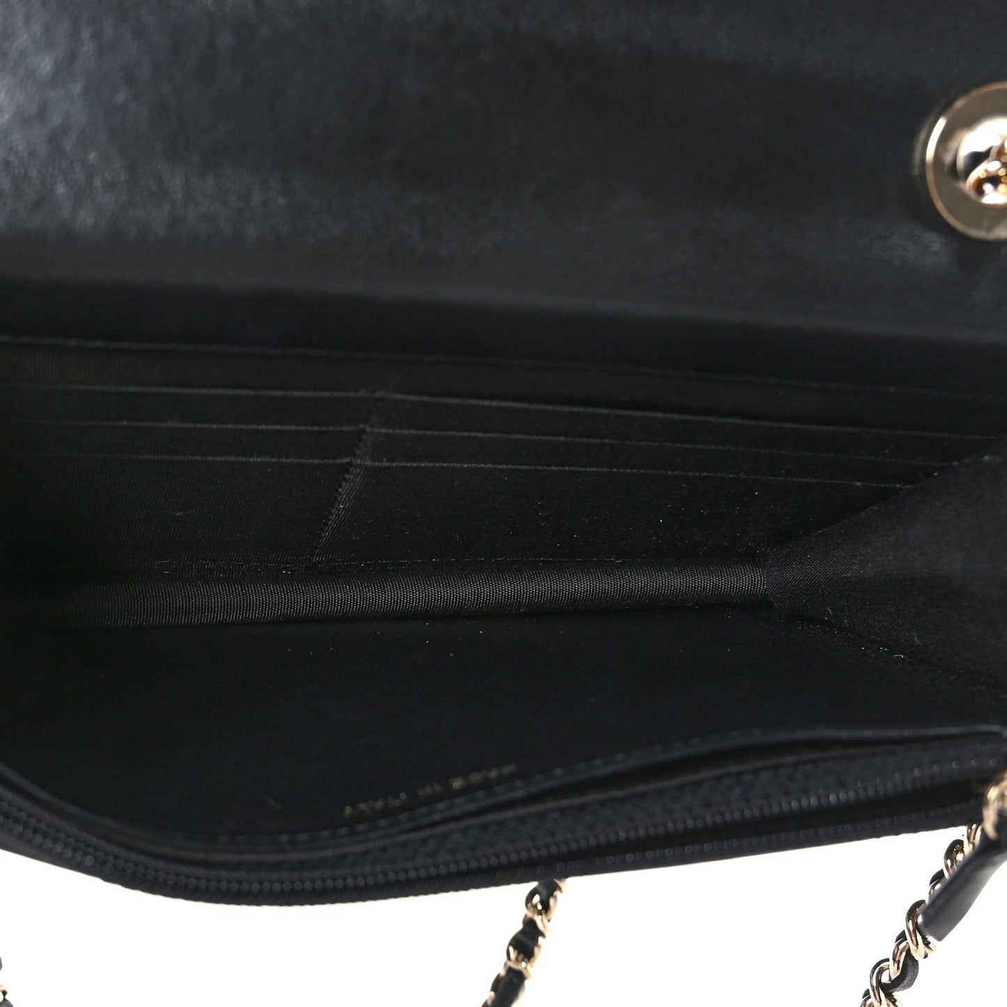 Lambskin Quilted Trendy CC Wallet On Chain WOC Black