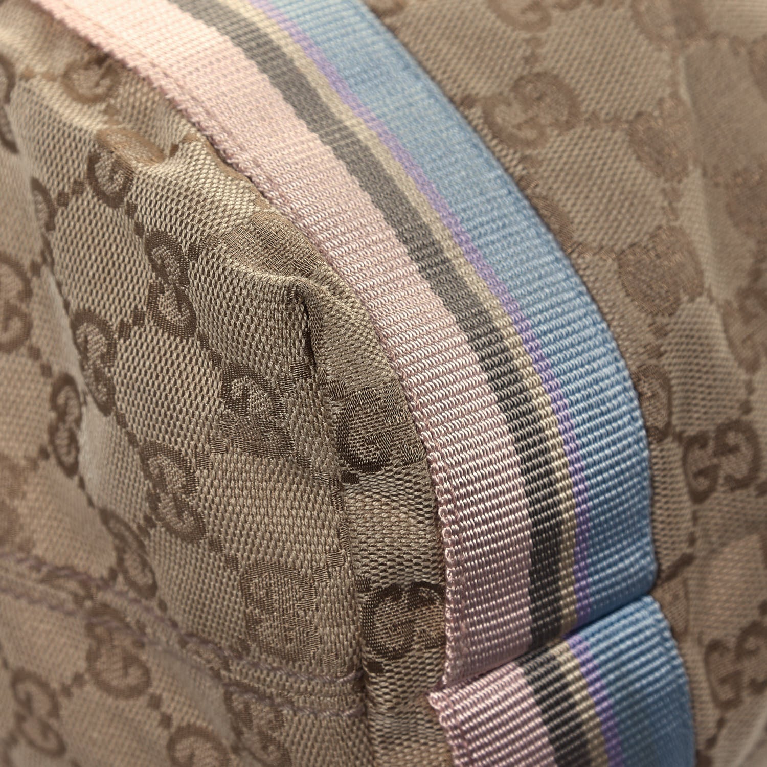 Gucci GG Monogram Medium Web Handle Vertical Tote Pink Blue 11 of 15