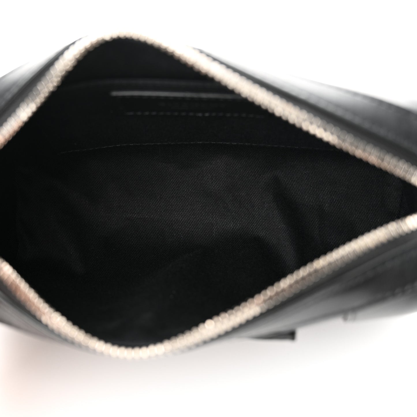 Calfskin Logo Belt Bum Bag Hip Pouch Black