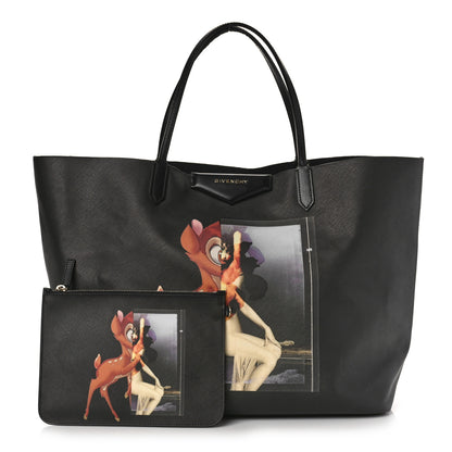 Givenchy Textured Coated Canvas Bambi Print Large Antigona Tote Black 1 of 10