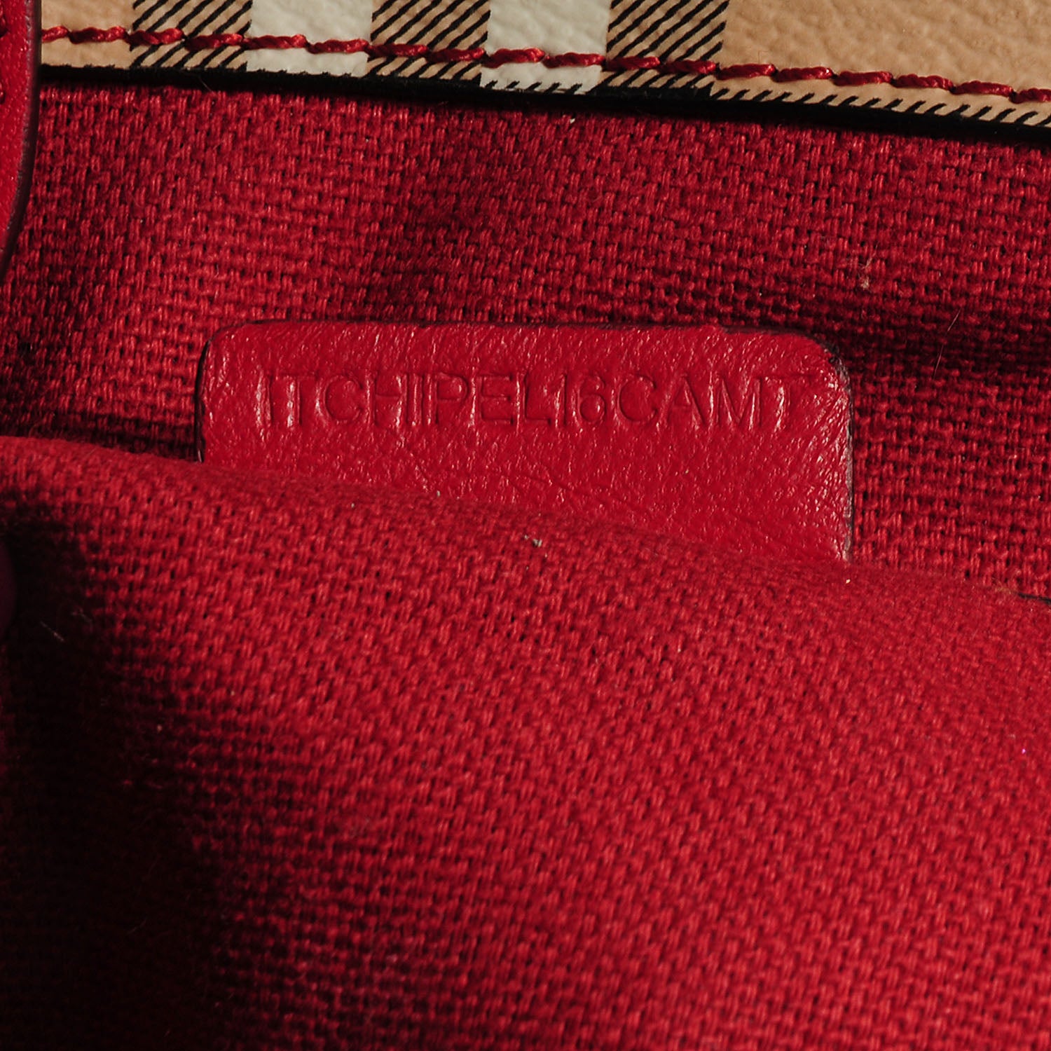 Burberry Haymarket Check Small Canterbury Tote Military Red 11 of 11