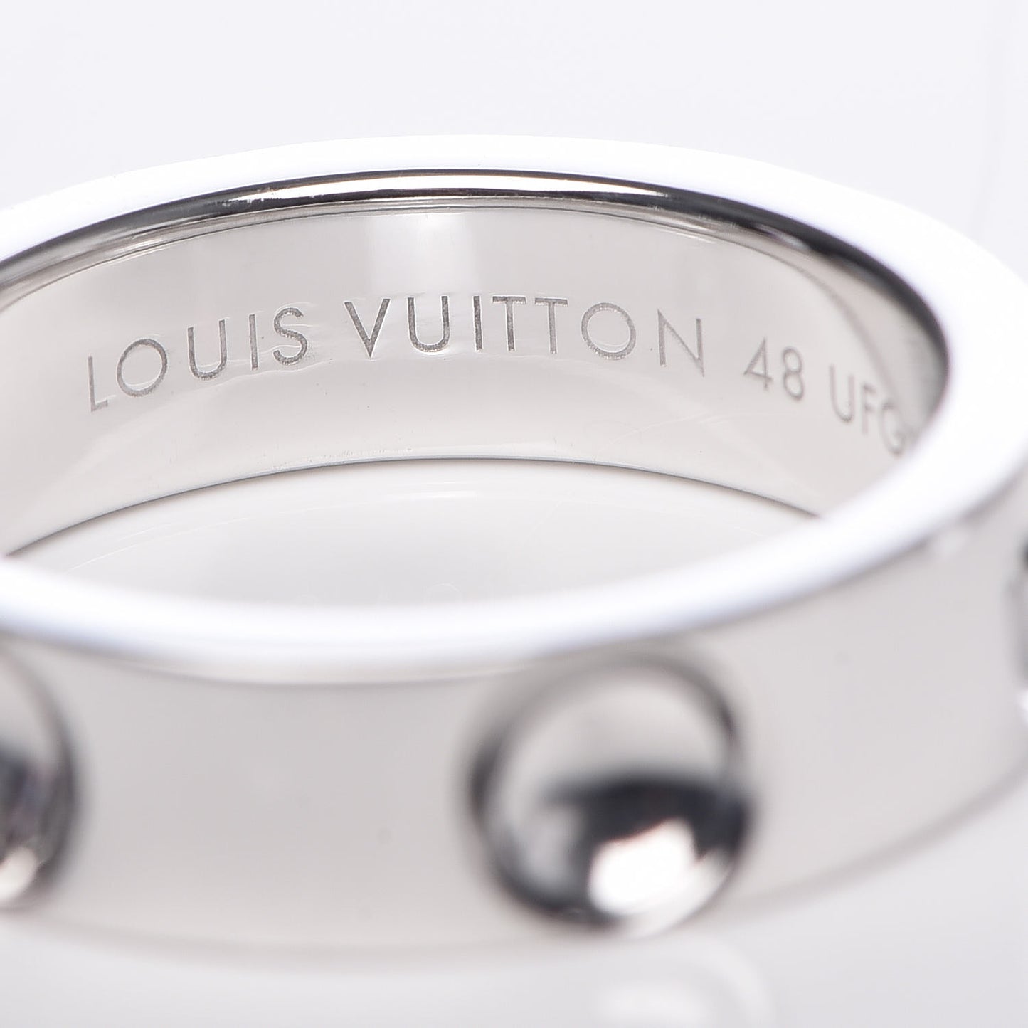 18K White Gold Diamond Empreinte Ring 48 4.5