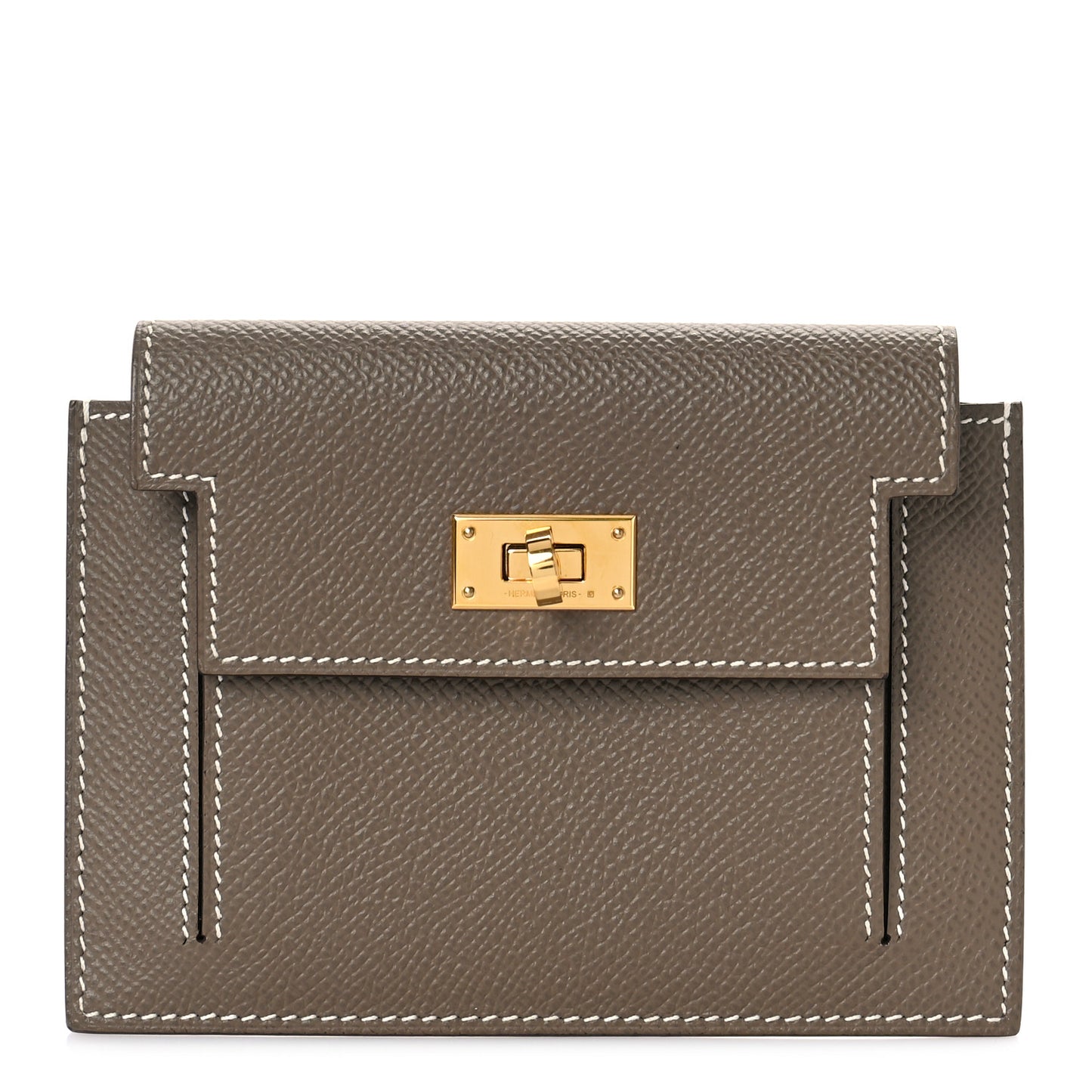 Epsom Kelly Pocket Compact Wallet Etoupe