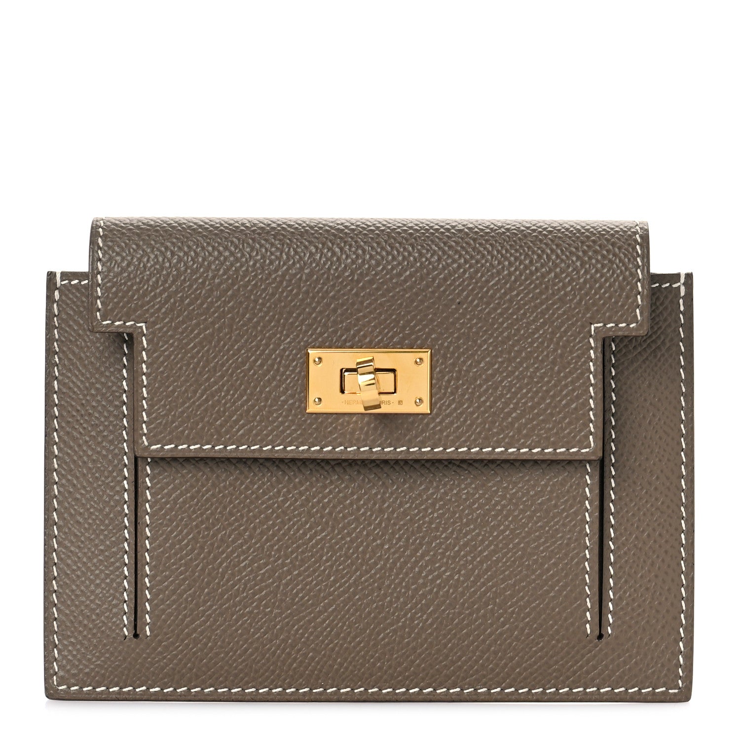 Hermes Epsom Kelly Pocket Compact Wallet Etoupe 1 of 9