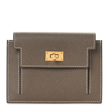 Hermes Epsom Kelly Pocket Compact Wallet Etoupe 1 of 9