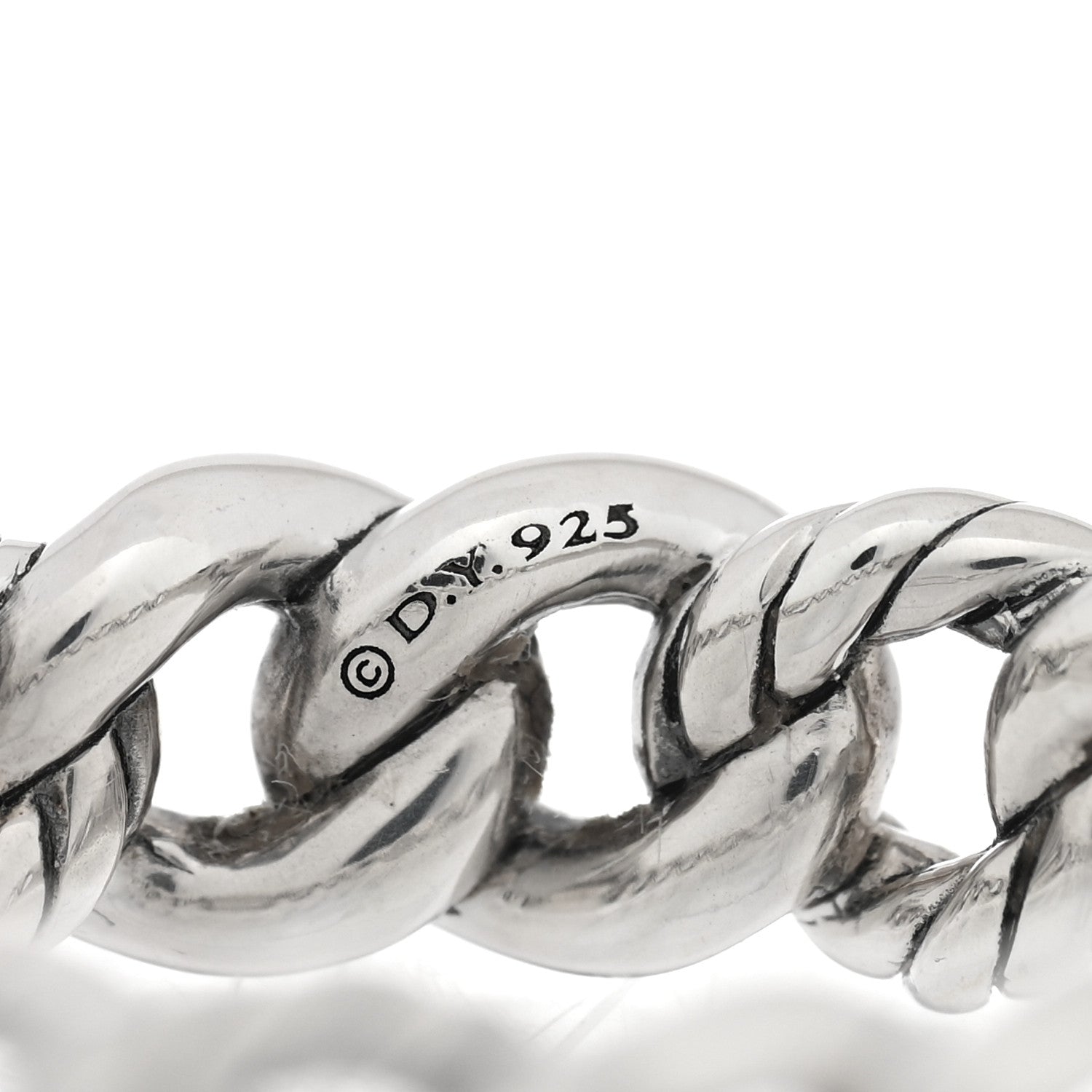 David Yurman Sterling Silver Narrow Belmont Curb Link Ring 54 7 4 of 4