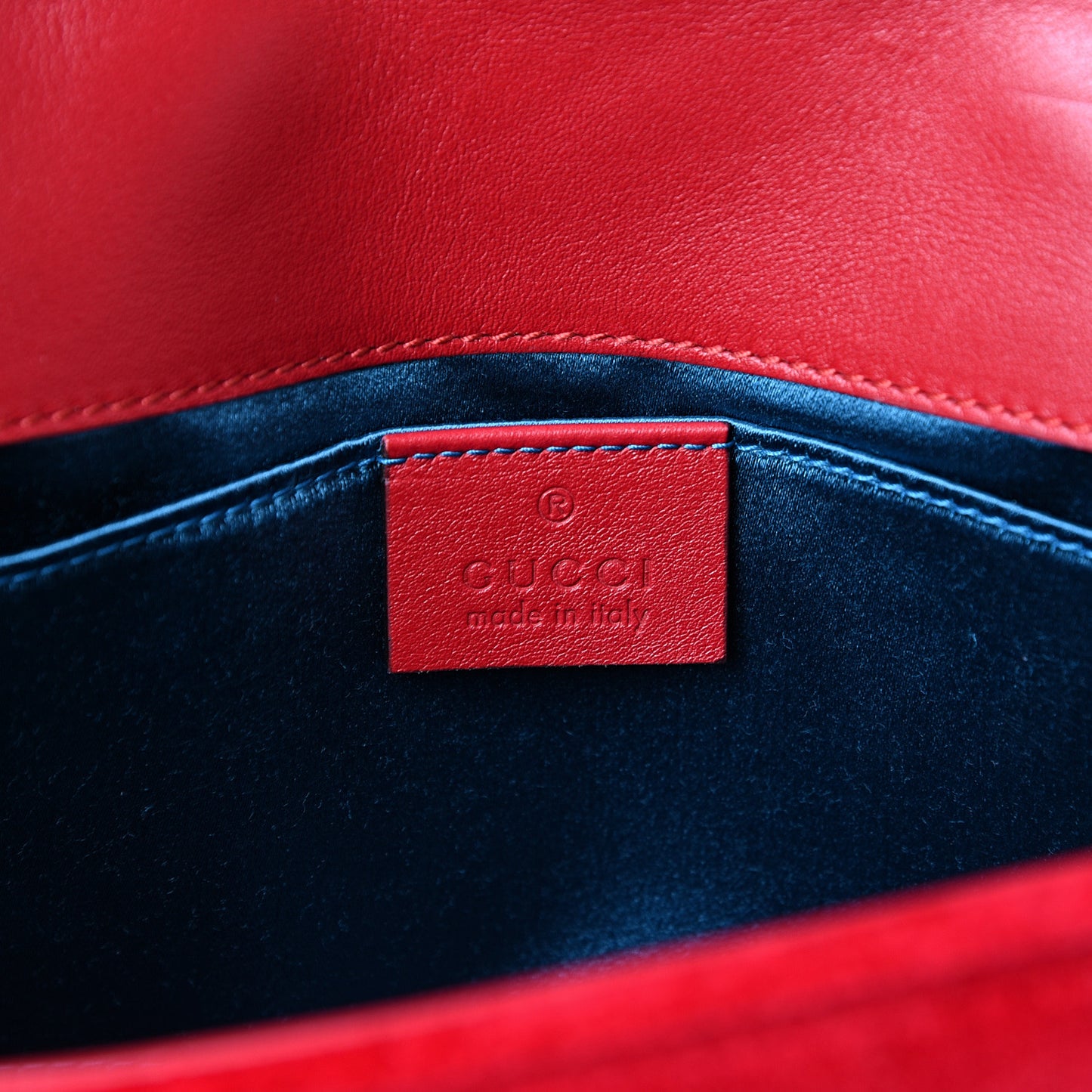 Velvet Matelasse Mini GG Marmont Shoulder Bag Hibiscus Red