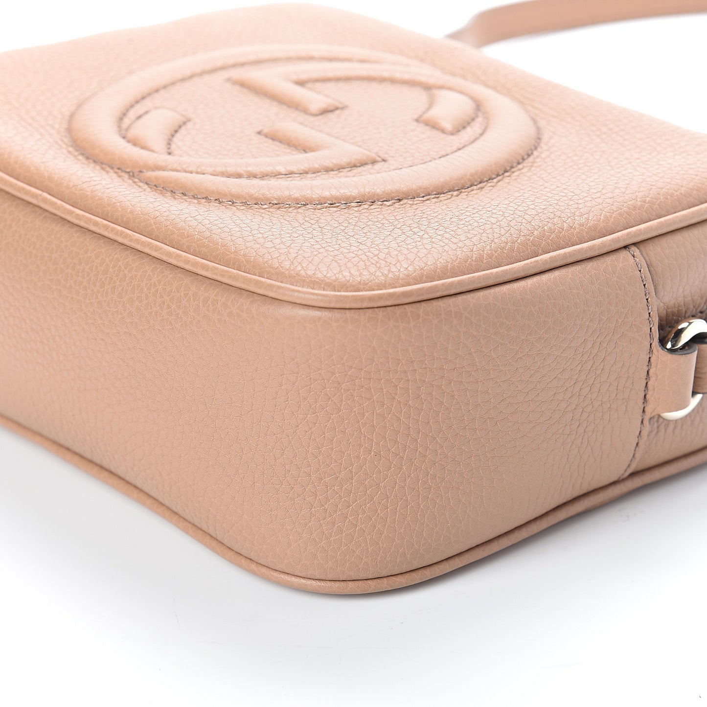 Pebbled Calfskin Small Soho Disco Bag Camelia