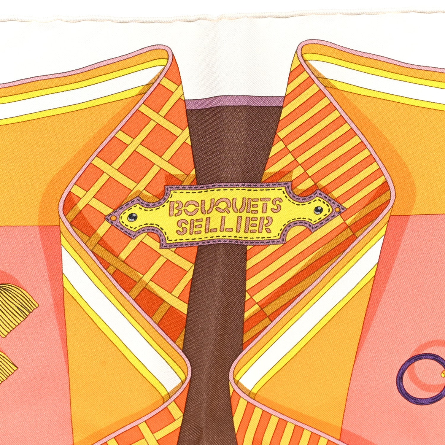 Hermes Silk Bouquets Sellier Scarf 90 6 of 6