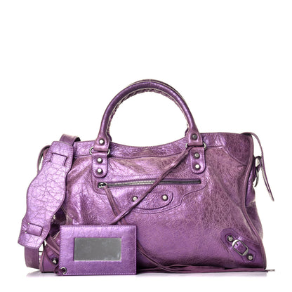 Balenciaga Agneau Classic Hardware City Metallic Purple 1 of 10