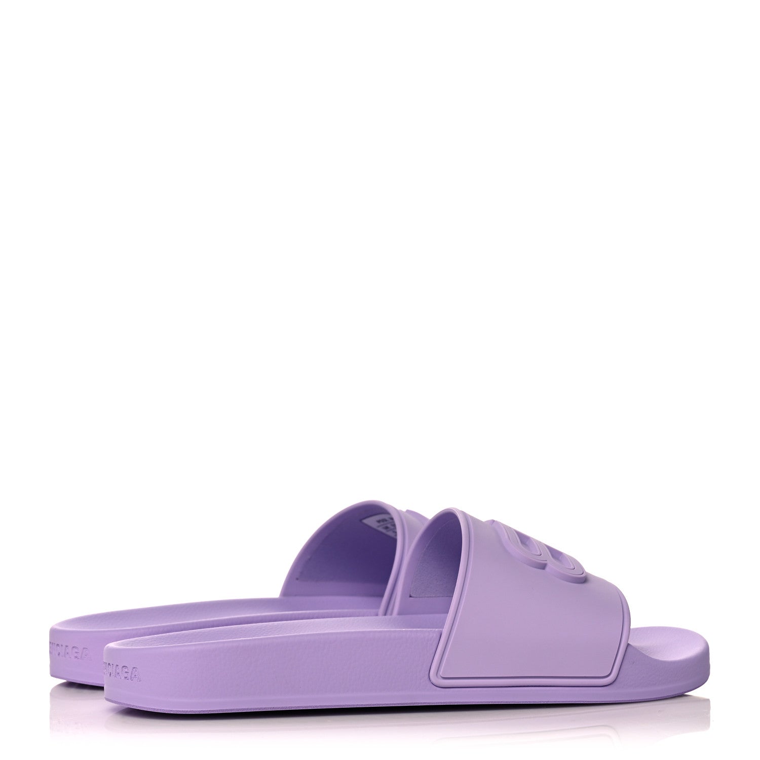 Balenciaga Rubber BB Womens Pool Slide Sandals 38 Lilac 4 of 7