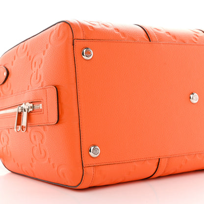 Gucci Piuma Calfskin Jumbo GG Embossed Large Duffle Bag Good Orange 9 of 10
