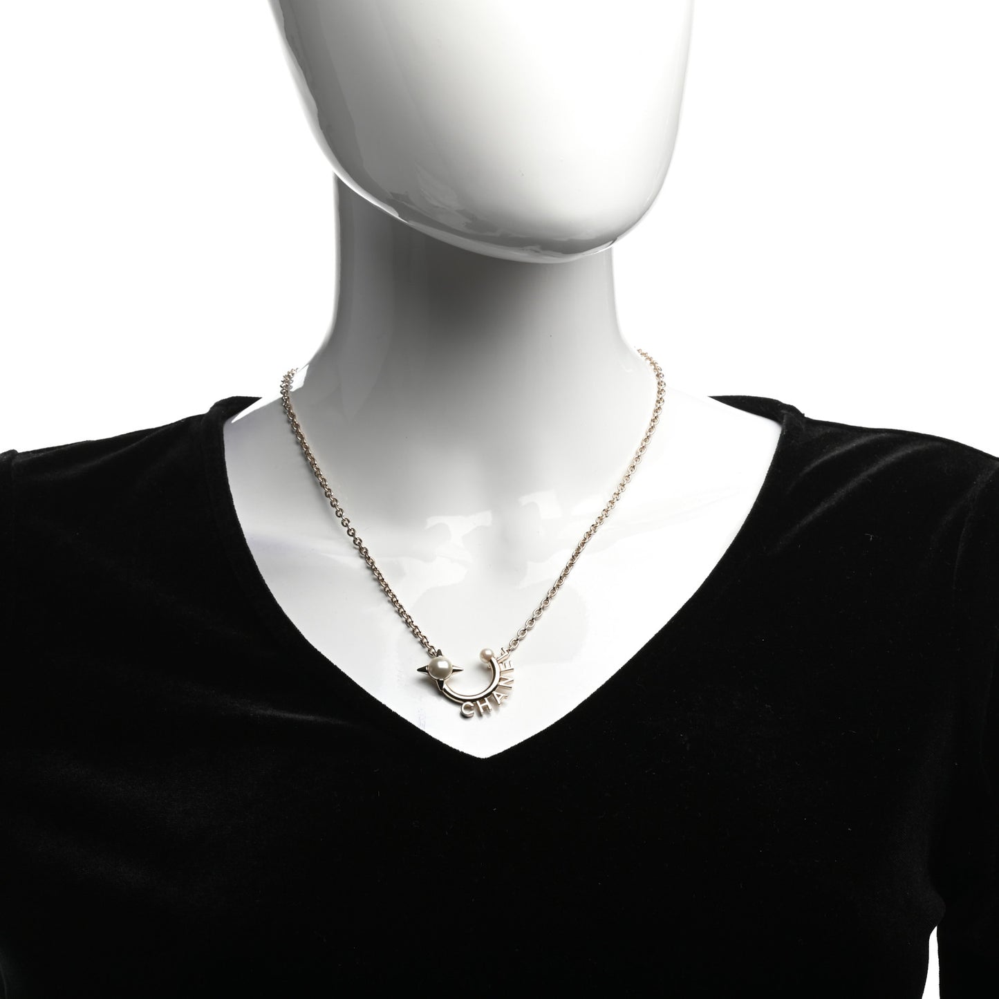 Pearl Logo Necklace Gold