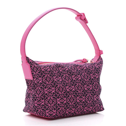 Loewe Jacquard Anagram Calfskin Small Cubi Bag Pink 3 of 9