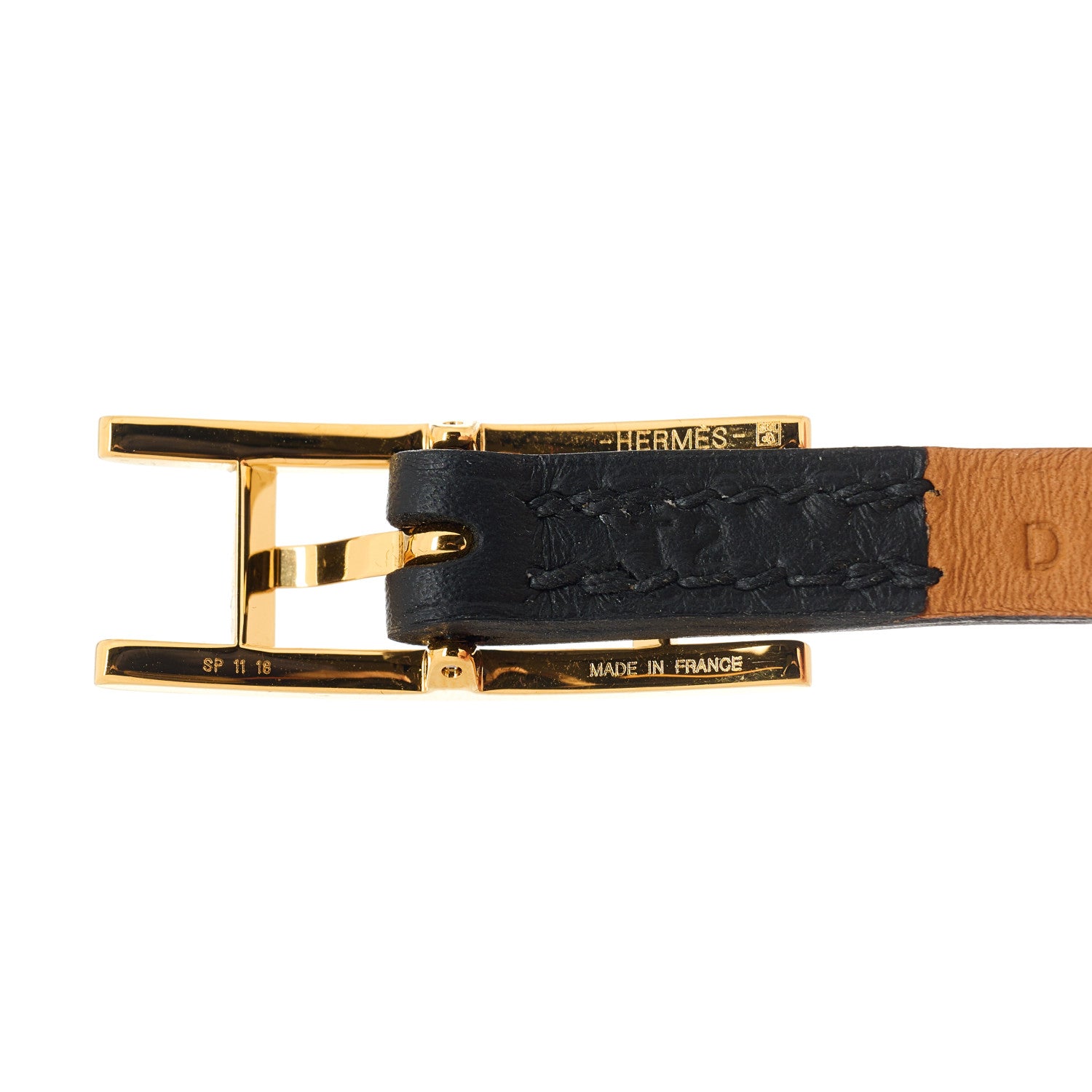 Hermes Chamonix Behapi Double Tour Bracelet Black Fauve 6 of 7