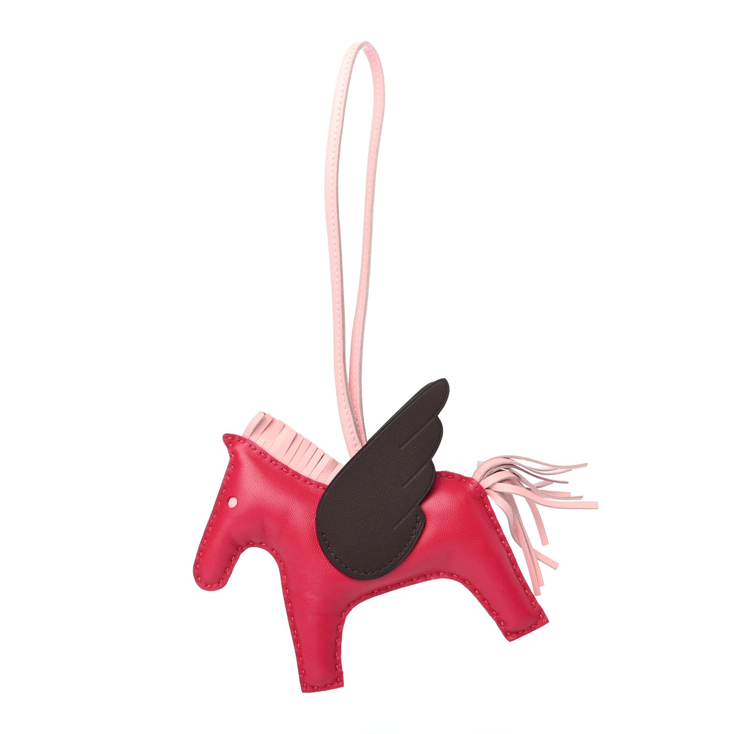 Hermes Milo Lambskin Grigri Rodeo Pegase Horse Bag Charm MM Framboise Rose Sakura Rouge Sellier 1 of 4