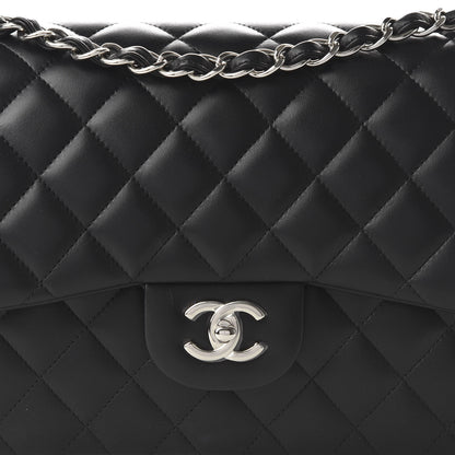 Chanel Lambskin Quilted Jumbo Double Flap Black 10 of 11