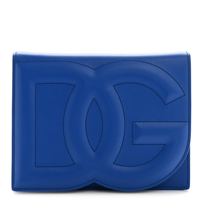 Dolce & Gabbana Calfskin DG Logo Flap Clutch Blue 1 of 11