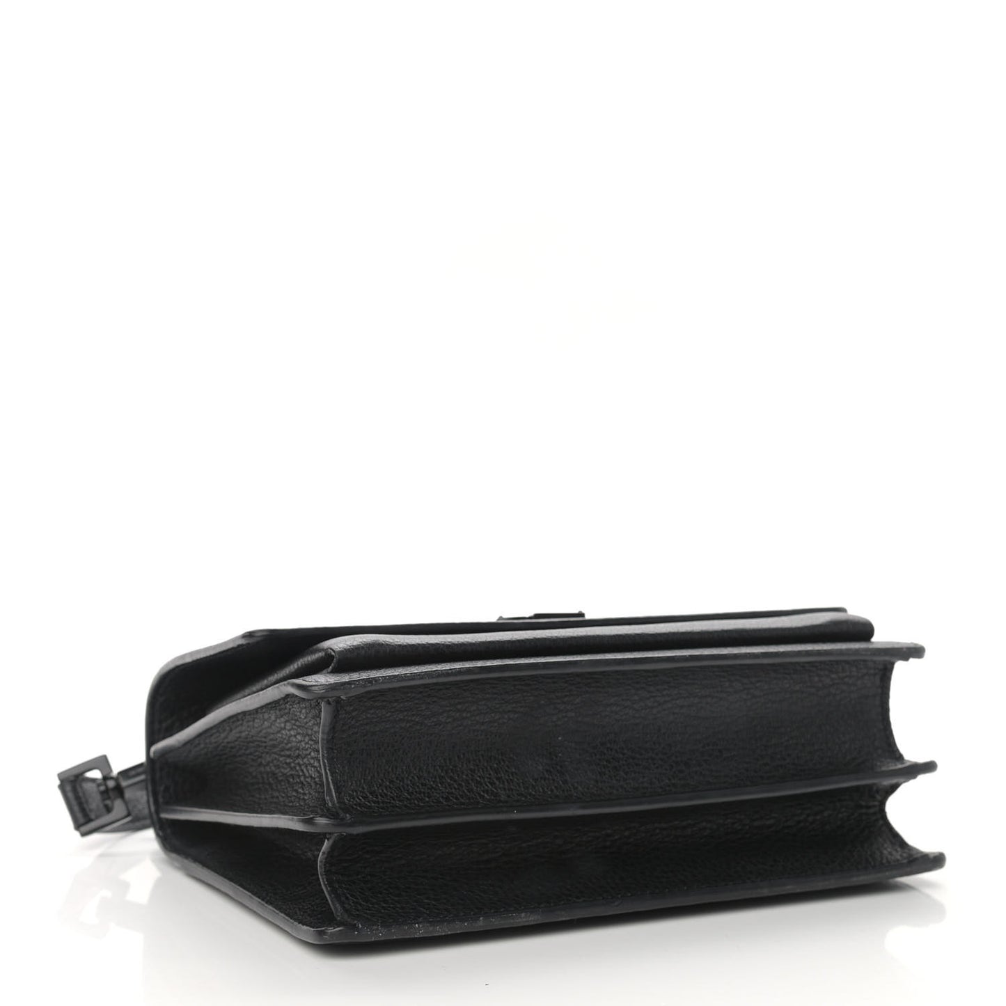 Grained Calfskin Medium Monogram Sunset Satchel Black