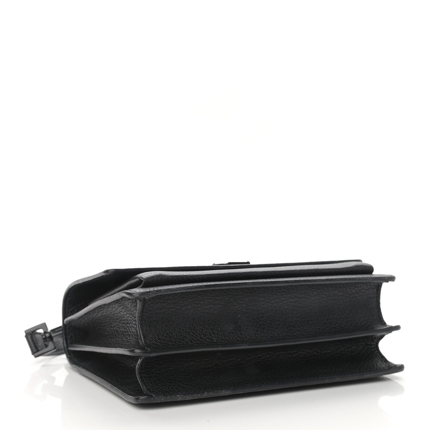Saint Laurent Grained Calfskin Medium Monogram Sunset Satchel Black 4 of 12