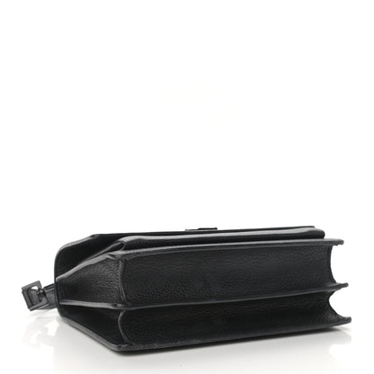 Saint Laurent Grained Calfskin Medium Monogram Sunset Satchel Black 4 of 12