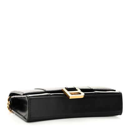 Balenciaga Shiny Box Calfskin Hourglass Chain Bag Black 4 of 9