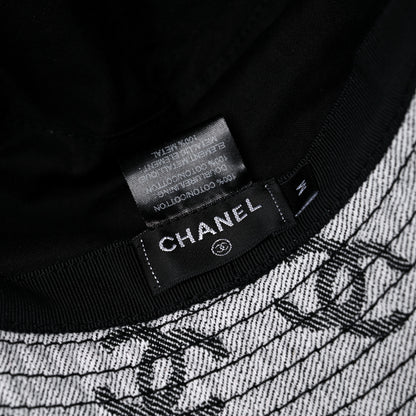 Chanel Denim CC Bucket Hat M White Black 7 of 7