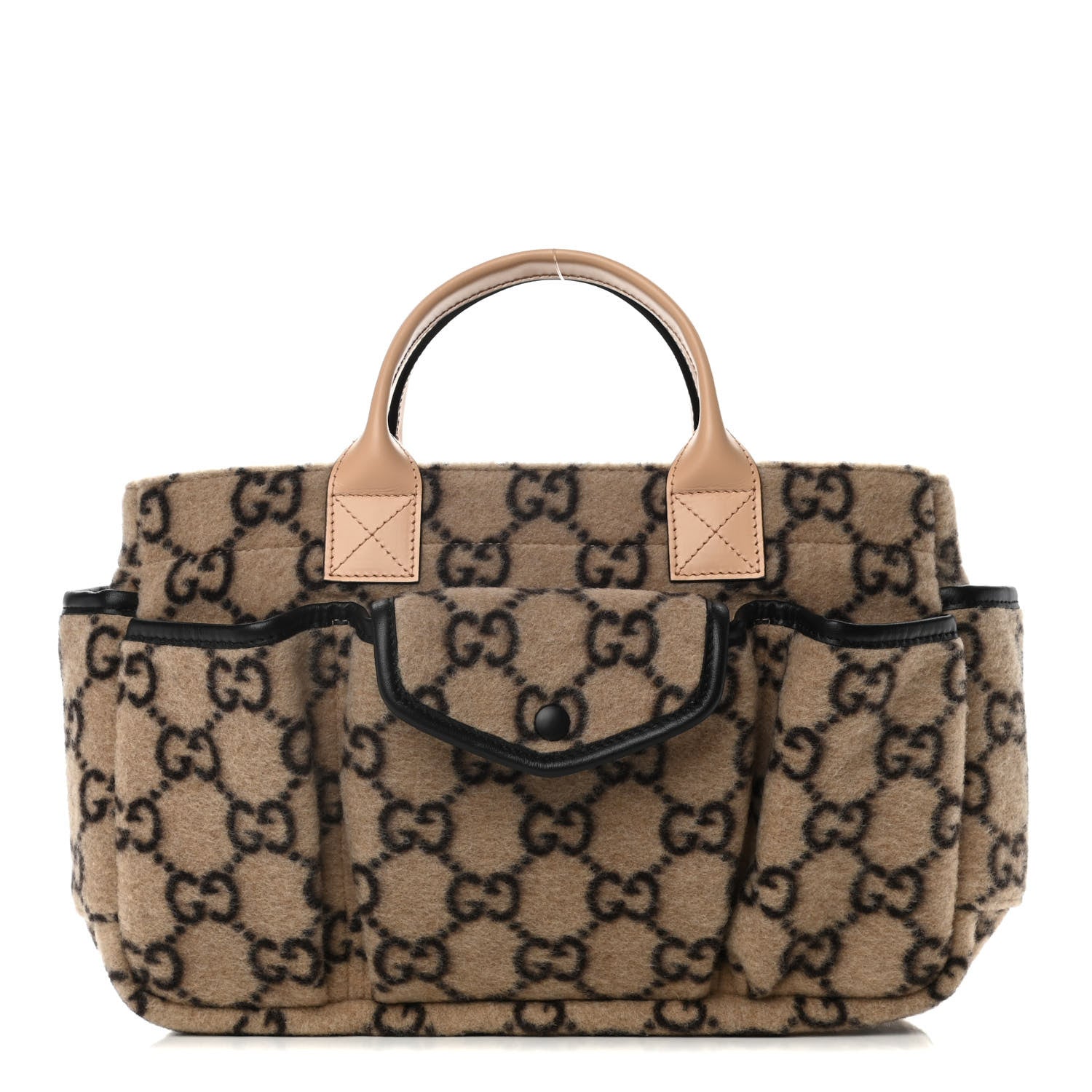 Gucci Covered Wool GG Monogram Childrens Tote Beige Ebony 1 of 12