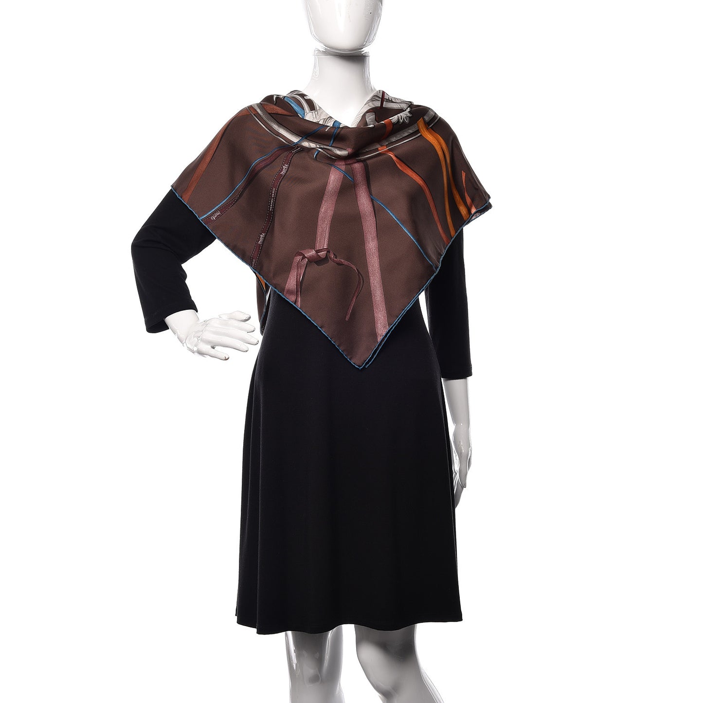Silk Attrape Tes Reves Scarf 90 Chocolat Ardoise Taupe