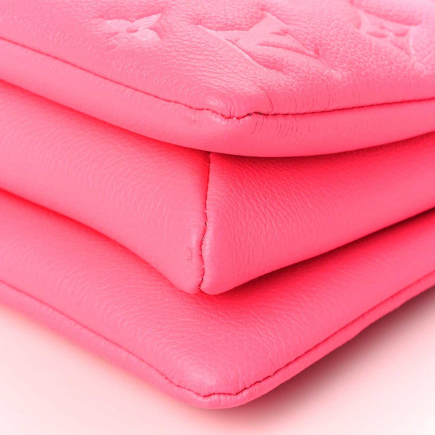 Calfskin Embossed Monogram Coussin BB Rose Fluo